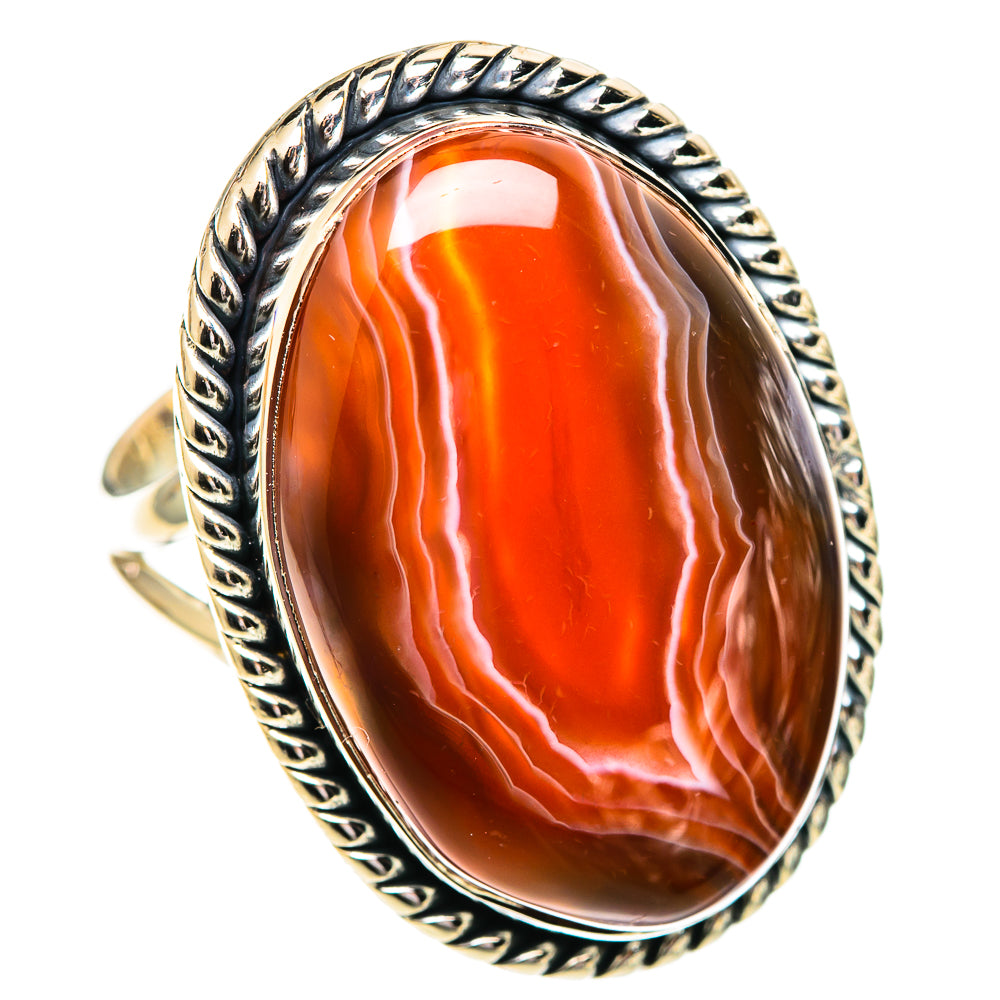 Red Botswana Agate Rings handcrafted by Ana Silver Co - RING107616 - Photo 2
