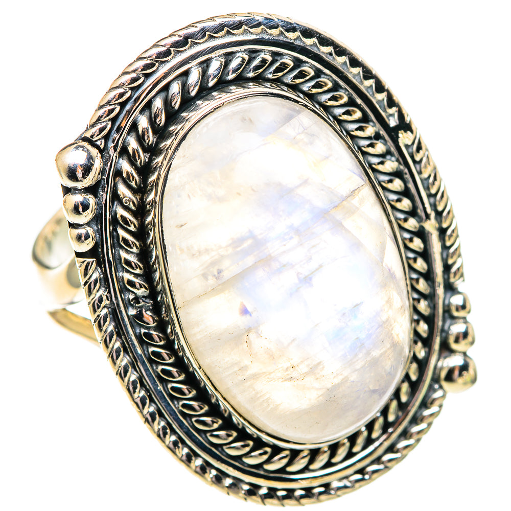 Rainbow Moonstone Rings handcrafted by Ana Silver Co - RING107635 - Photo 2