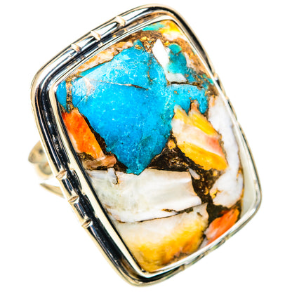 Spiny Oyster Turquoise Rings handcrafted by Ana Silver Co - RING107637 - Photo 2