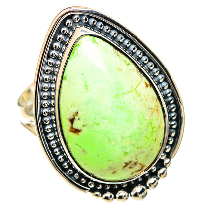 Lemon Chrysoprase Rings handcrafted by Ana Silver Co - RING107649 - Photo 2