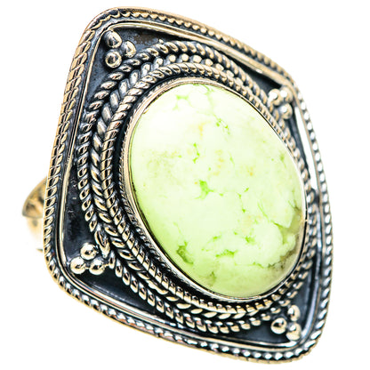 Lemon Chrysoprase Rings handcrafted by Ana Silver Co - RING107657 - Photo 2