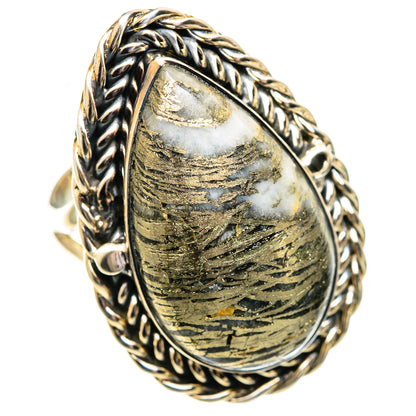 Pyrite Agate Rings handcrafted by Ana Silver Co - RING107675 - Photo 2