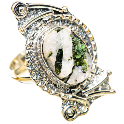 Green Tourmaline in Quartz Rings handcrafted by Ana Silver Co - RING107693 - Photo 2