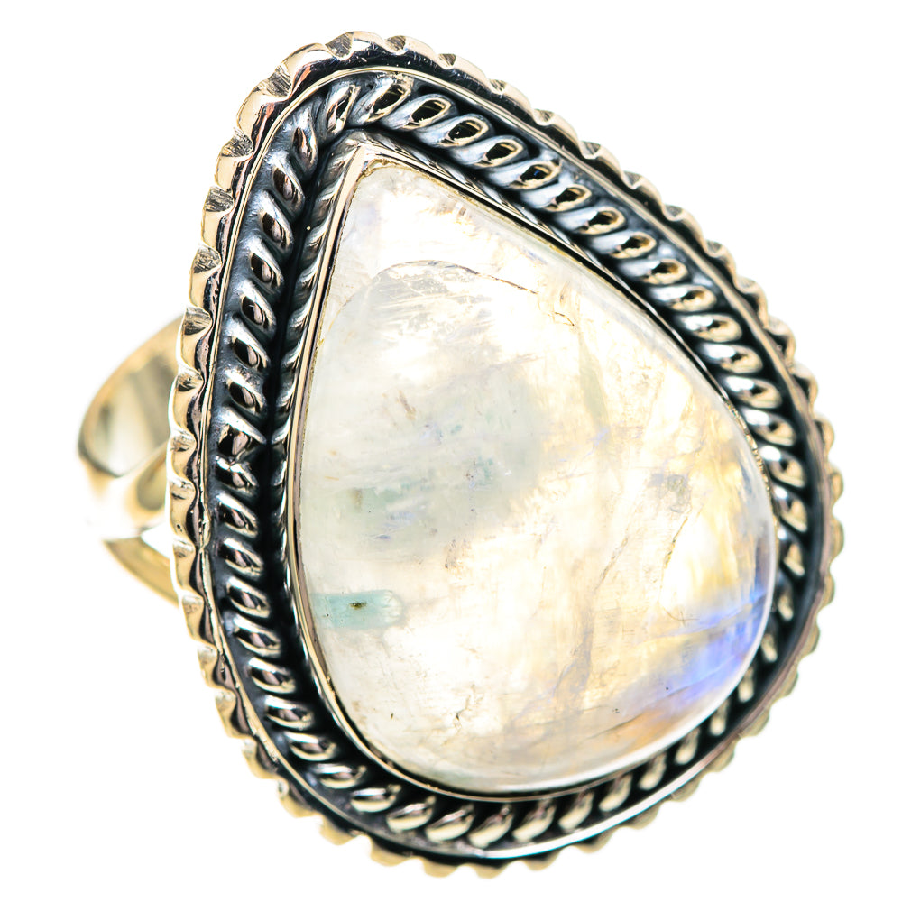 Rainbow Moonstone Rings handcrafted by Ana Silver Co - RING107716 - Photo 2