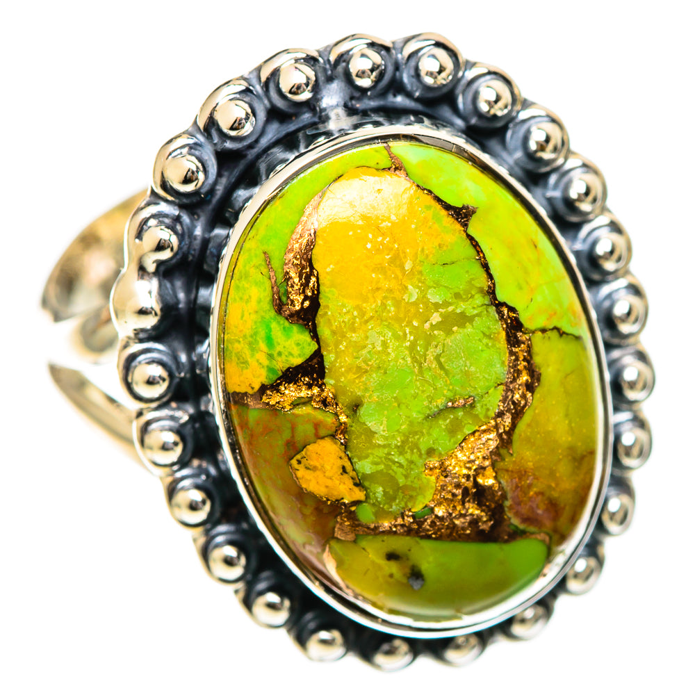 Green Copper Composite Turquoise Rings handcrafted by Ana Silver Co - RING107736 - Photo 2
