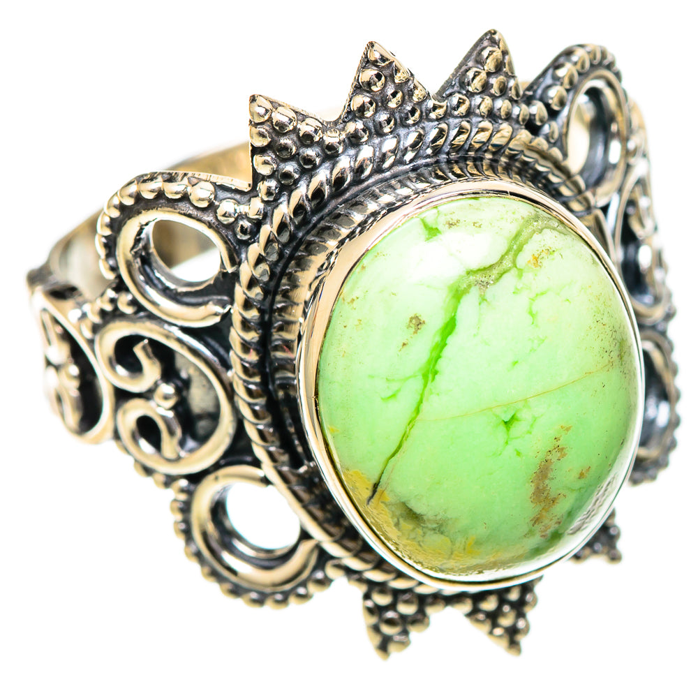 Lemon Chrysoprase Rings handcrafted by Ana Silver Co - RING107739 - Photo 2