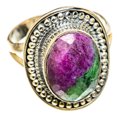 Ruby Zoisite Rings handcrafted by Ana Silver Co - RING107759 - Photo 2
