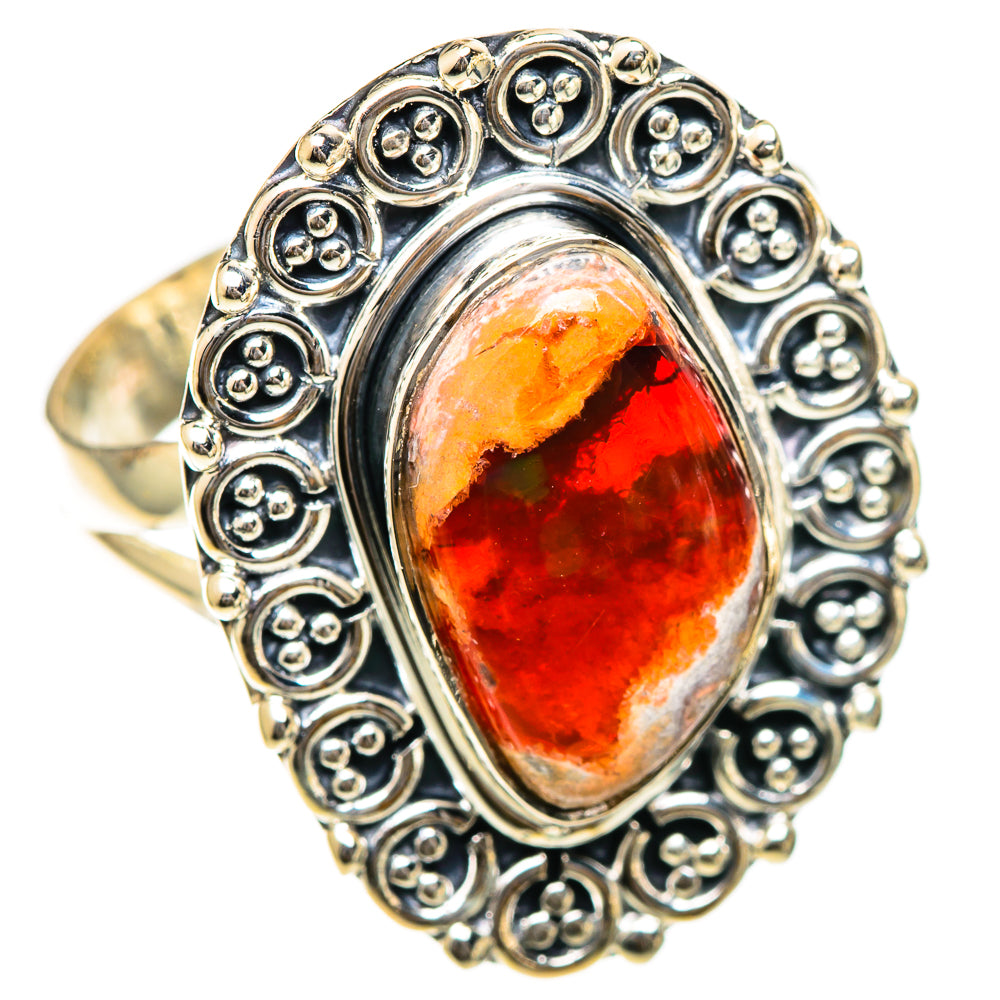 Mexican Fire Opal Rings handcrafted by Ana Silver Co - RING107760 - Photo 2