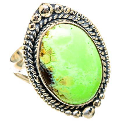 Lemon Chrysoprase Rings handcrafted by Ana Silver Co - RING107773 - Photo 2