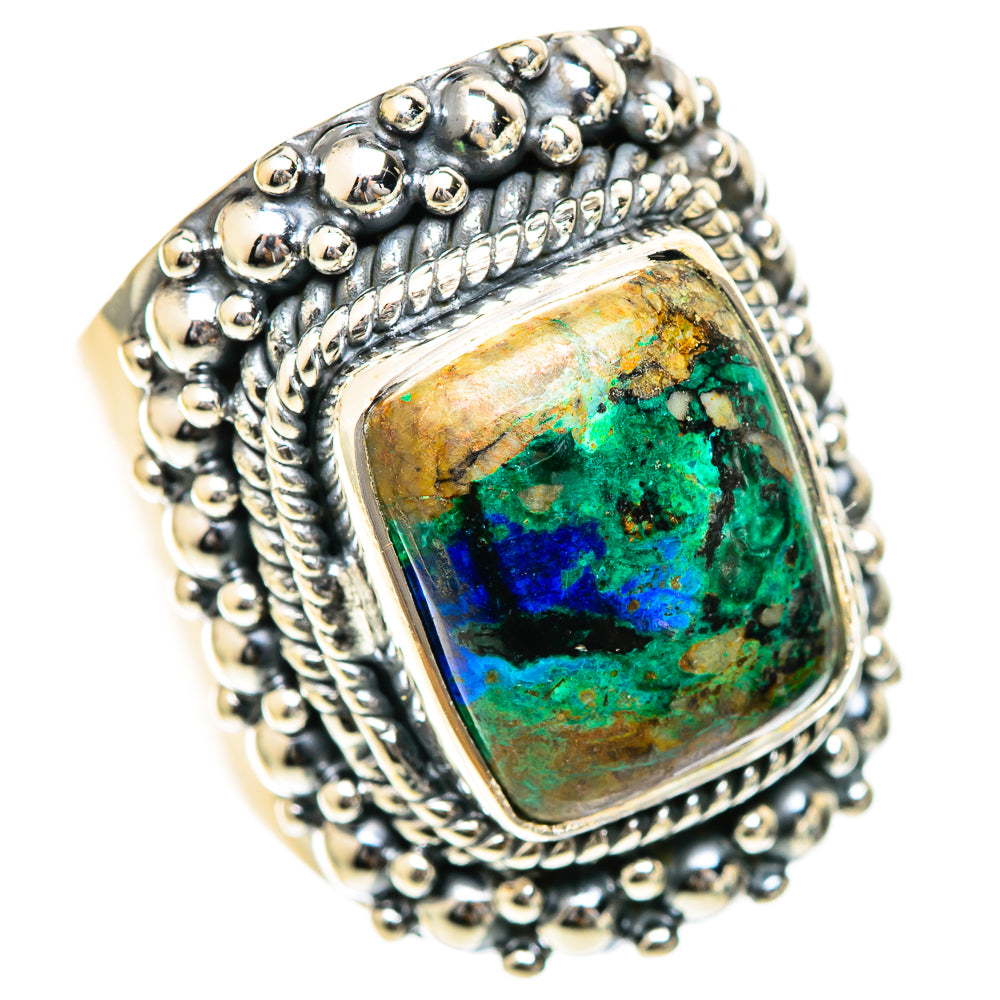 Azurite Malachite Rings handcrafted by Ana Silver Co - RING107794 - Photo 2