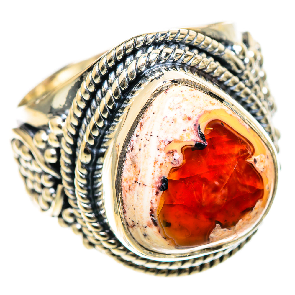 Mexican Fire Opal Rings handcrafted by Ana Silver Co - RING107796 - Photo 2