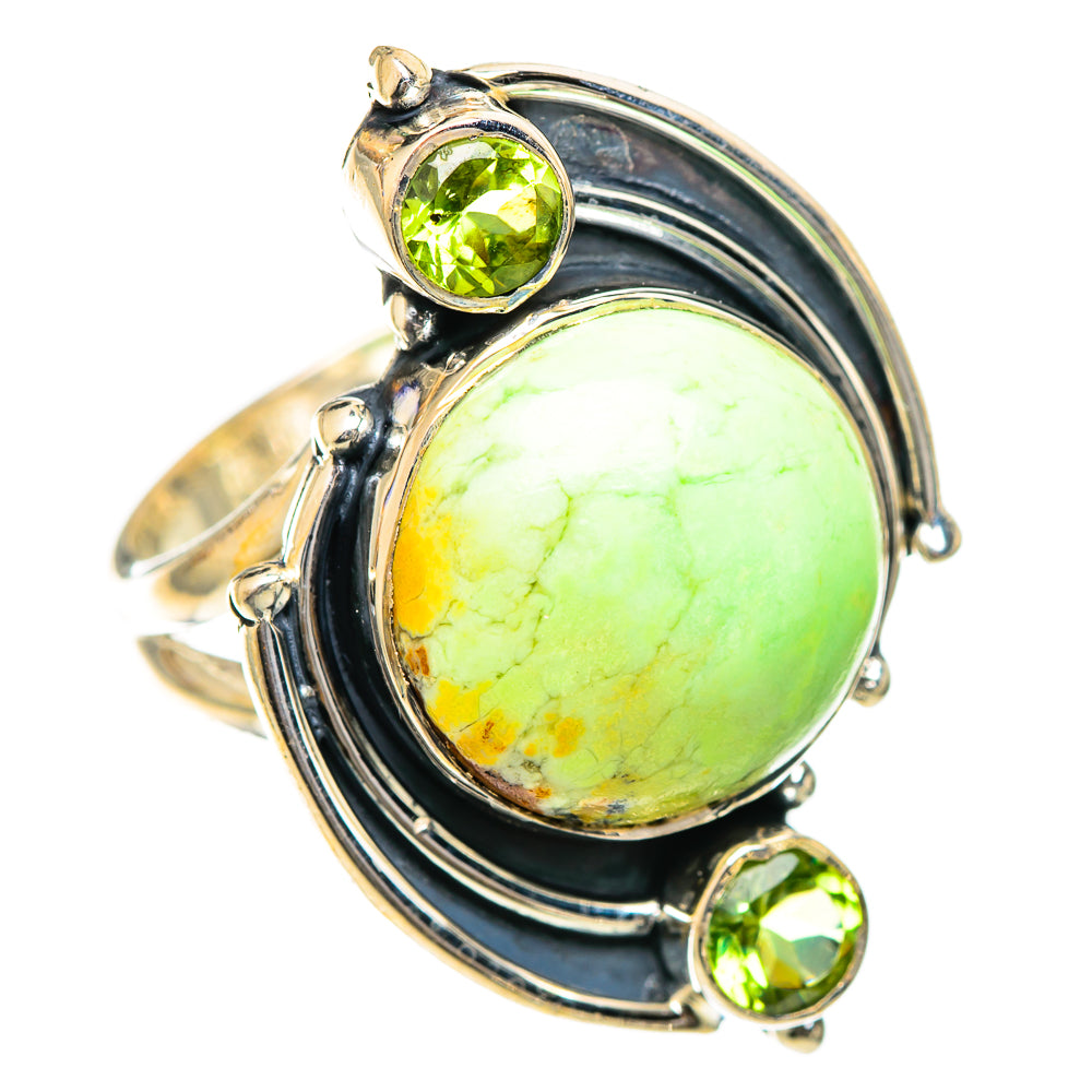 Lemon Chrysoprase Rings handcrafted by Ana Silver Co - RING107810 - Photo 2