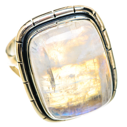 Rainbow Moonstone Rings handcrafted by Ana Silver Co - RING107827 - Photo 2