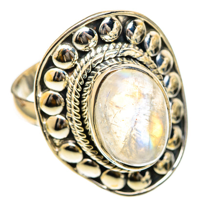 Rainbow Moonstone Rings handcrafted by Ana Silver Co - RING107828 - Photo 2