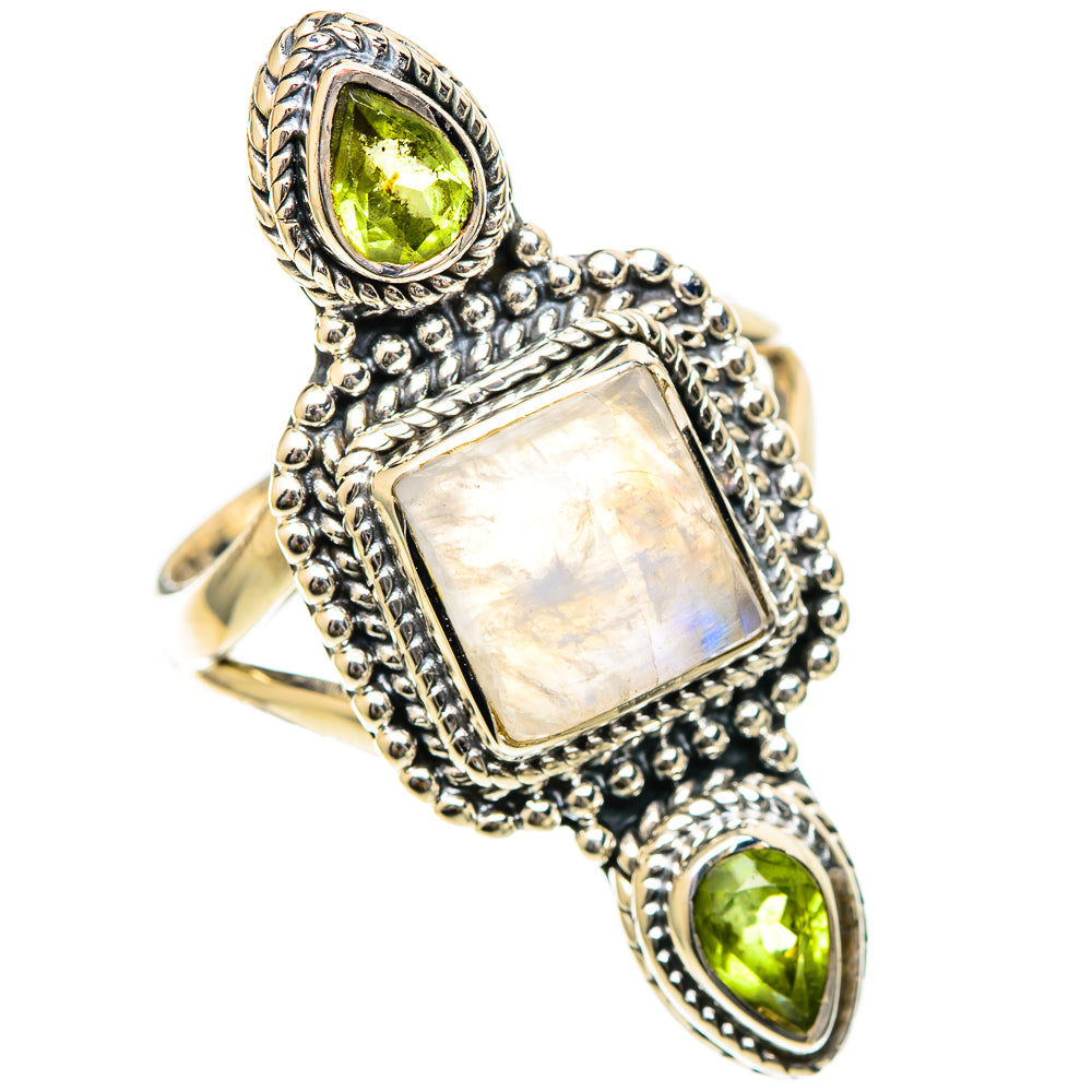 Rainbow Moonstone Rings handcrafted by Ana Silver Co - RING107841 - Photo 2