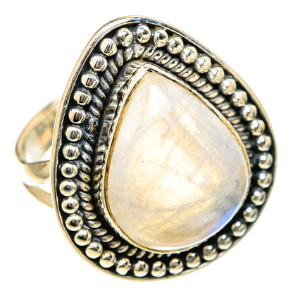 Rainbow Moonstone Rings handcrafted by Ana Silver Co - RING107858 - Photo 2