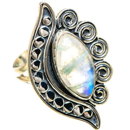 Rainbow Moonstone Rings handcrafted by Ana Silver Co - RING107861 - Photo 2