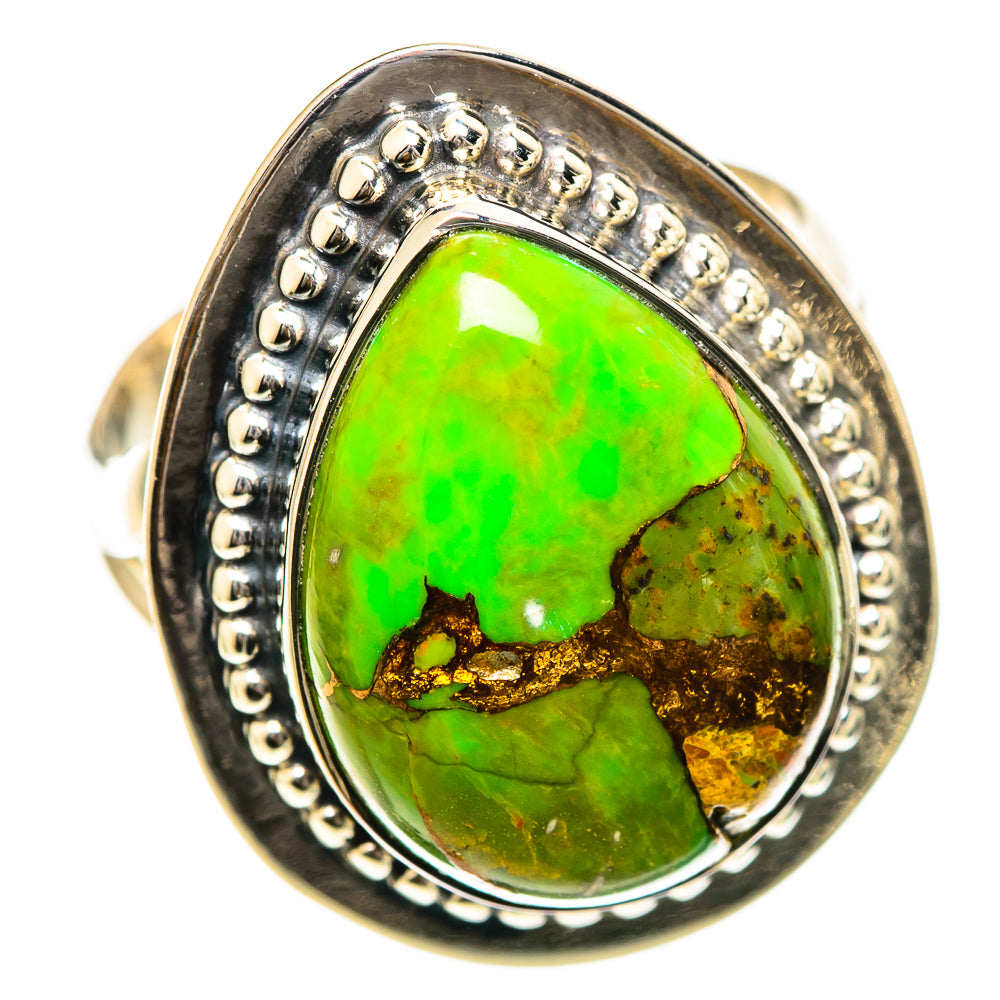 Green Copper Composite Turquoise Rings handcrafted by Ana Silver Co - RING107873 - Photo 2