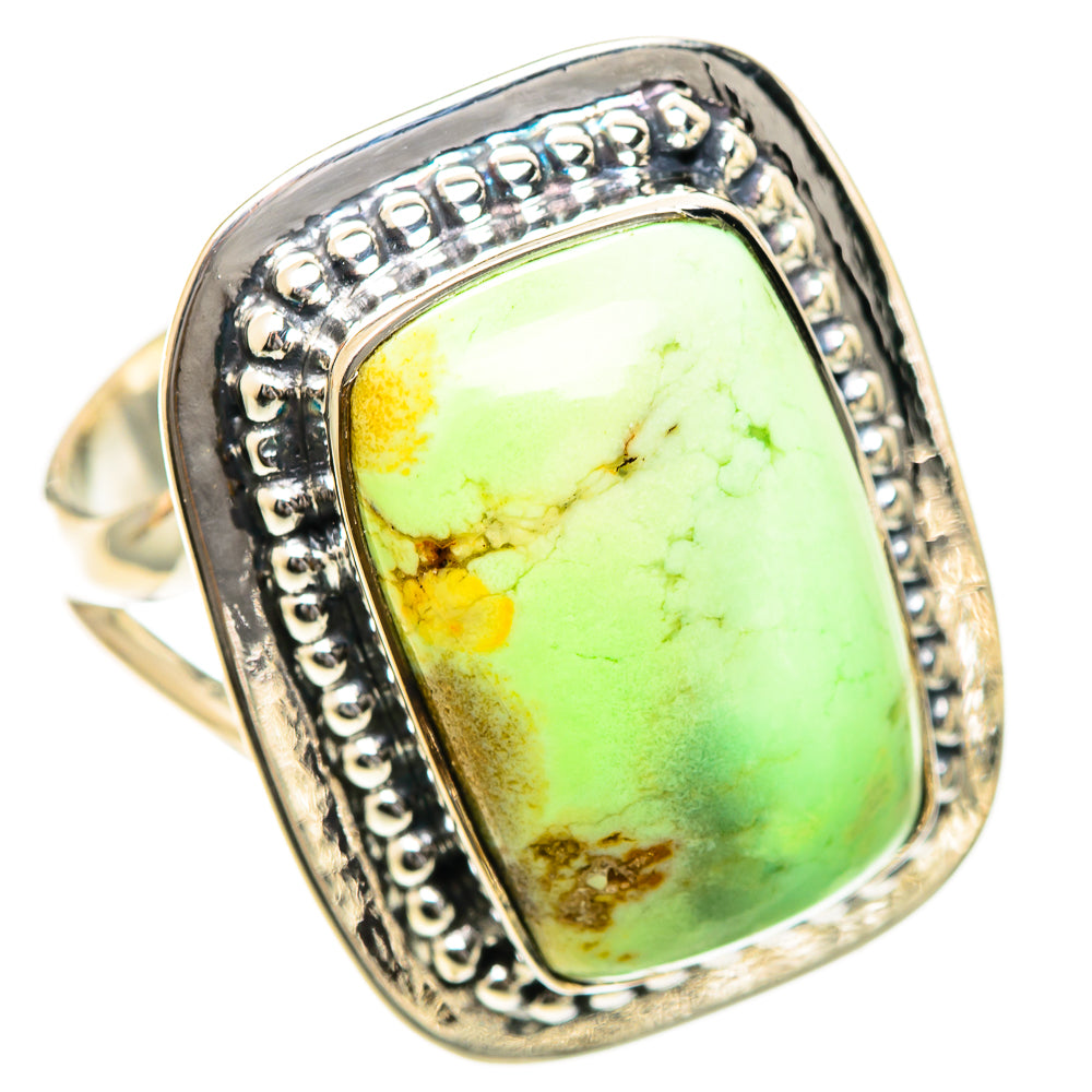 Lemon Chrysoprase Rings handcrafted by Ana Silver Co - RING107877 - Photo 2