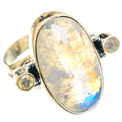Rainbow Moonstone Rings handcrafted by Ana Silver Co - RING107894 - Photo 2