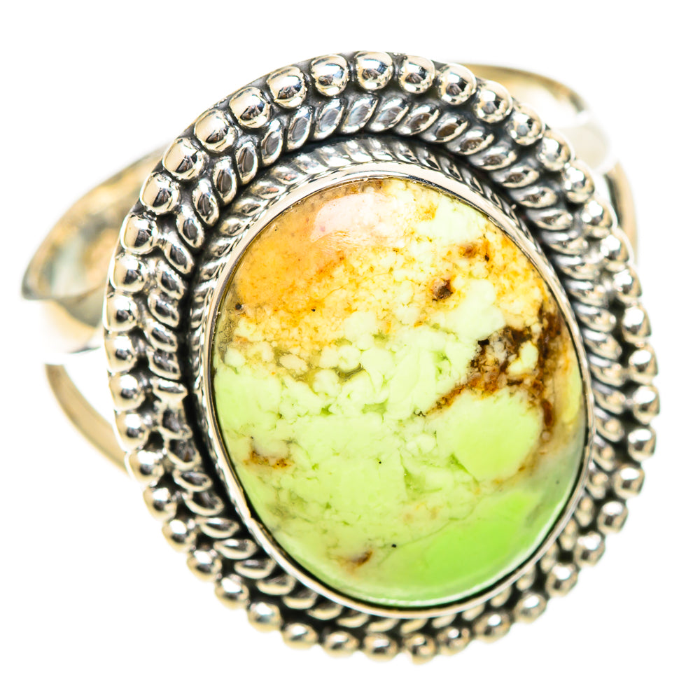 Lemon Chrysoprase Rings handcrafted by Ana Silver Co - RING107906 - Photo 2