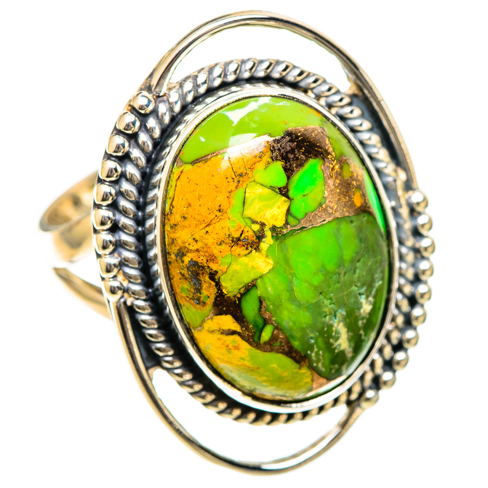 Green Copper Composite Turquoise Rings handcrafted by Ana Silver Co - RING107908 - Photo 2