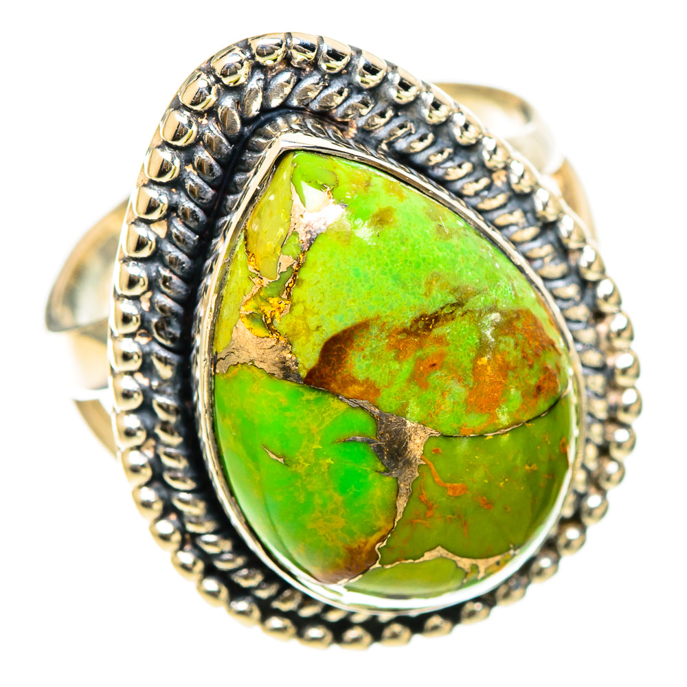 Green Copper Composite Turquoise Rings handcrafted by Ana Silver Co - RING107910 - Photo 2