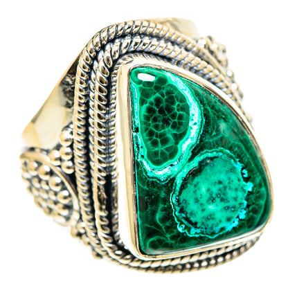Malachite In Chrysocolla Rings handcrafted by Ana Silver Co - RING107937 - Photo 2