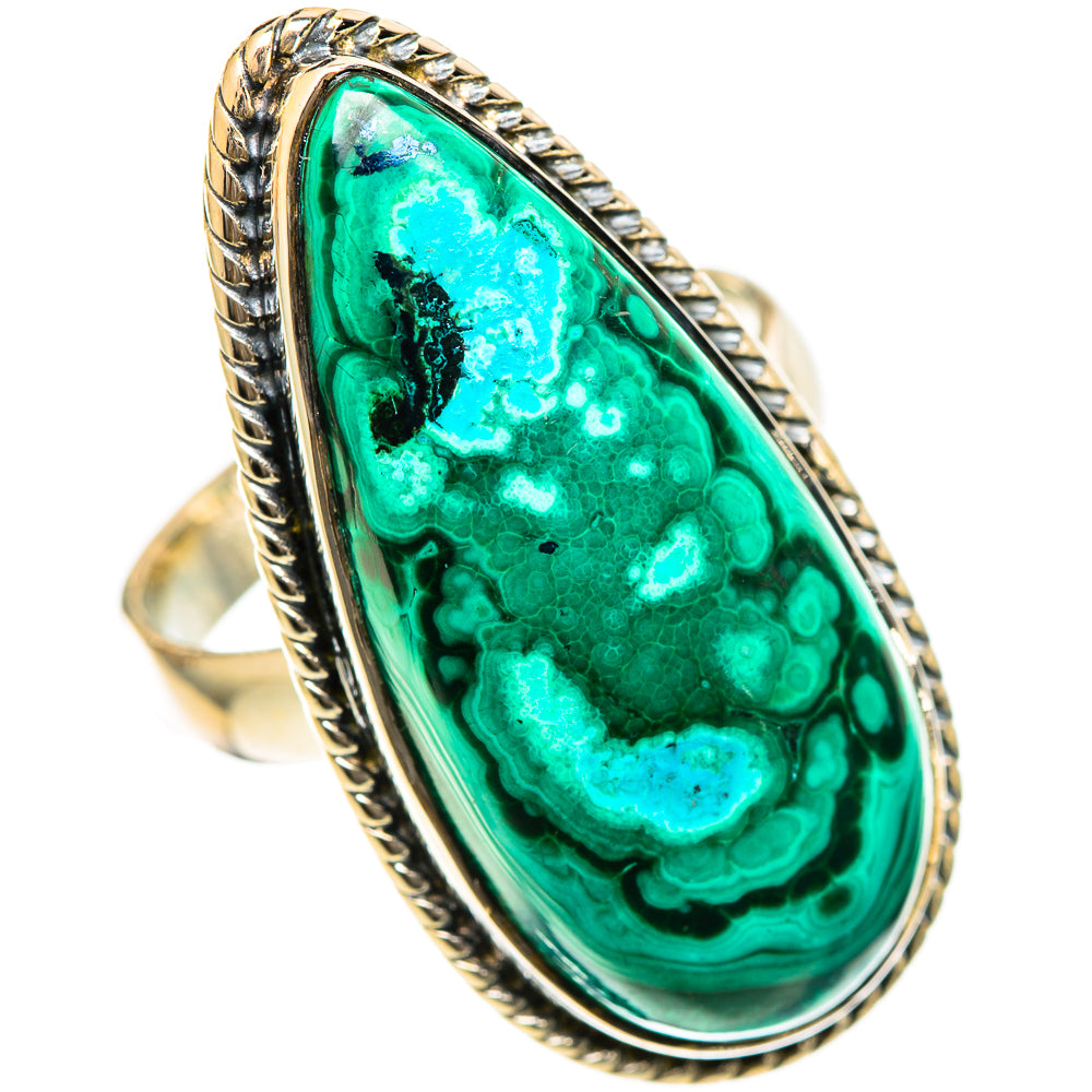 Malachite In Chrysocolla Rings handcrafted by Ana Silver Co - RING107941 - Photo 2