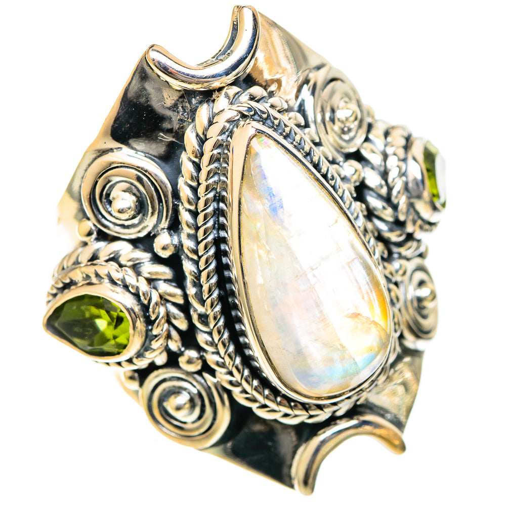 Rainbow Moonstone Rings handcrafted by Ana Silver Co - RING107965 - Photo 2