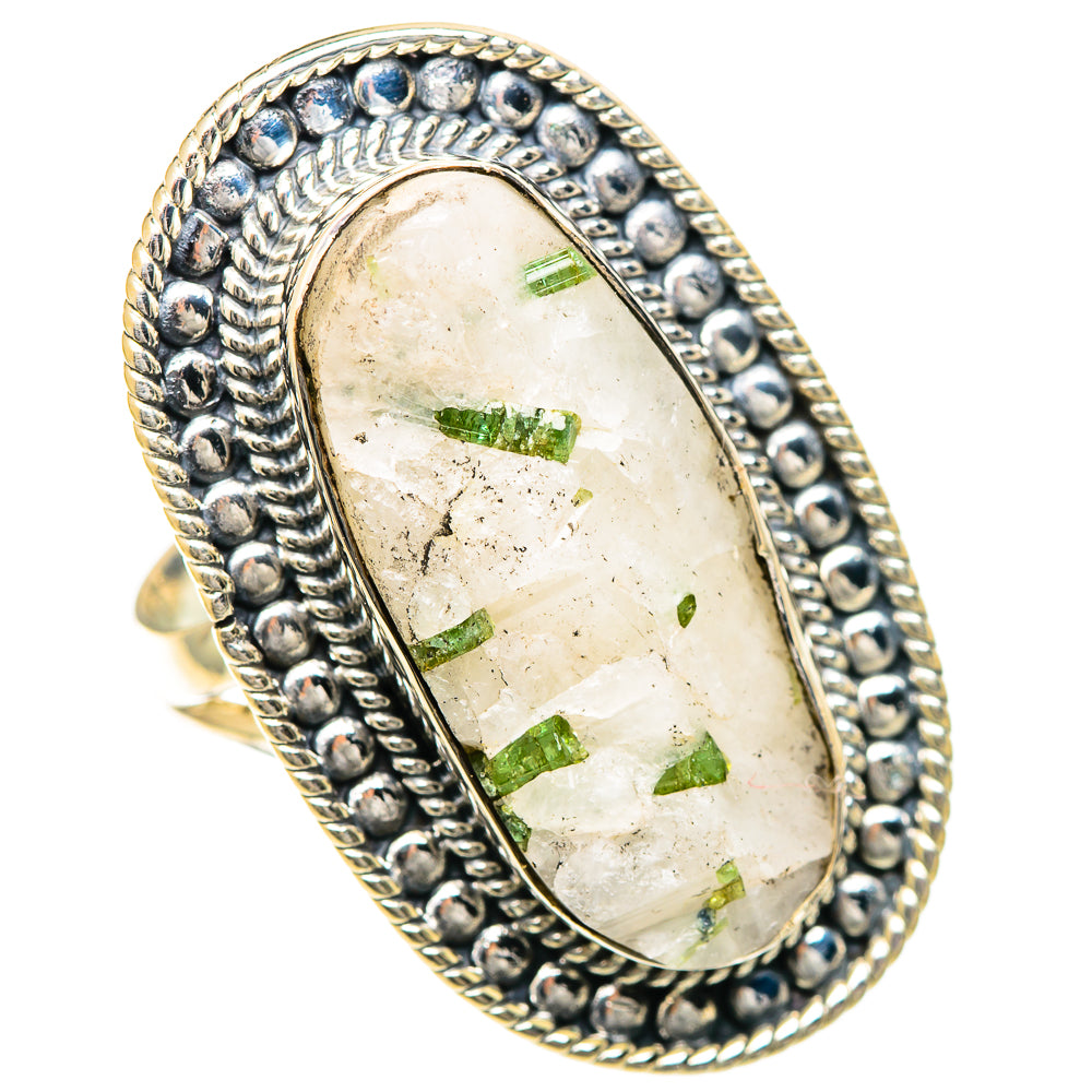 Green Tourmaline In Quartz Rings handcrafted by Ana Silver Co - RING107981 - Photo 2