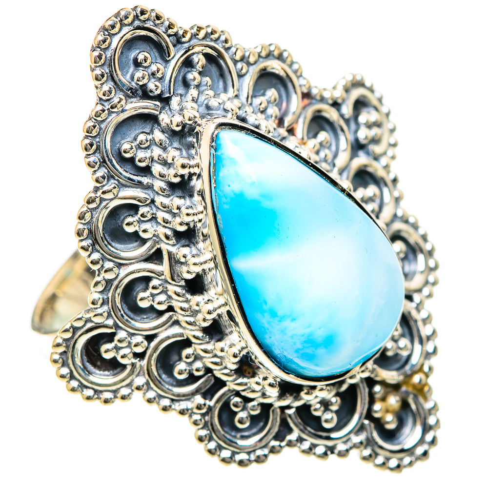 Larimar Rings handcrafted by Ana Silver Co - RING108013 - Photo 2