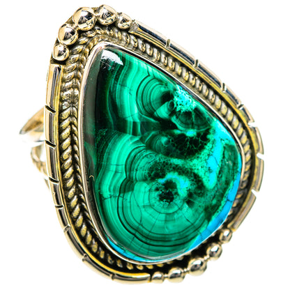 Malachite In Chrysocolla Rings handcrafted by Ana Silver Co - RING108014 - Photo 2