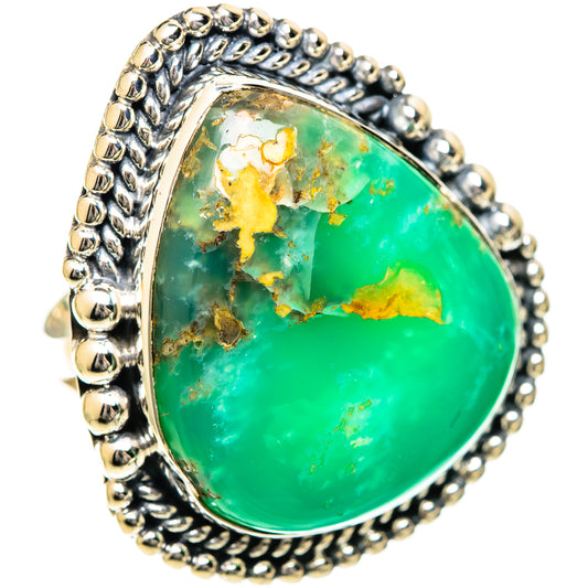Chrysoprase Rings handcrafted by Ana Silver Co - RING108015 - Photo 2