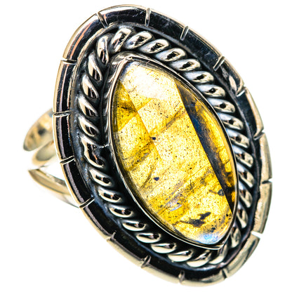 Labradorite Rings handcrafted by Ana Silver Co - RING108030 - Photo 2