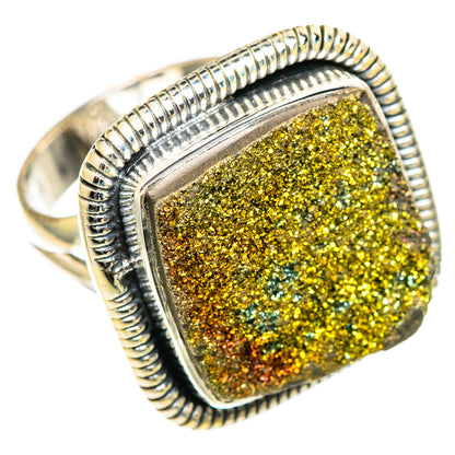 Spectro Pyrite Druzy Rings handcrafted by Ana Silver Co - RING108054 - Photo 2
