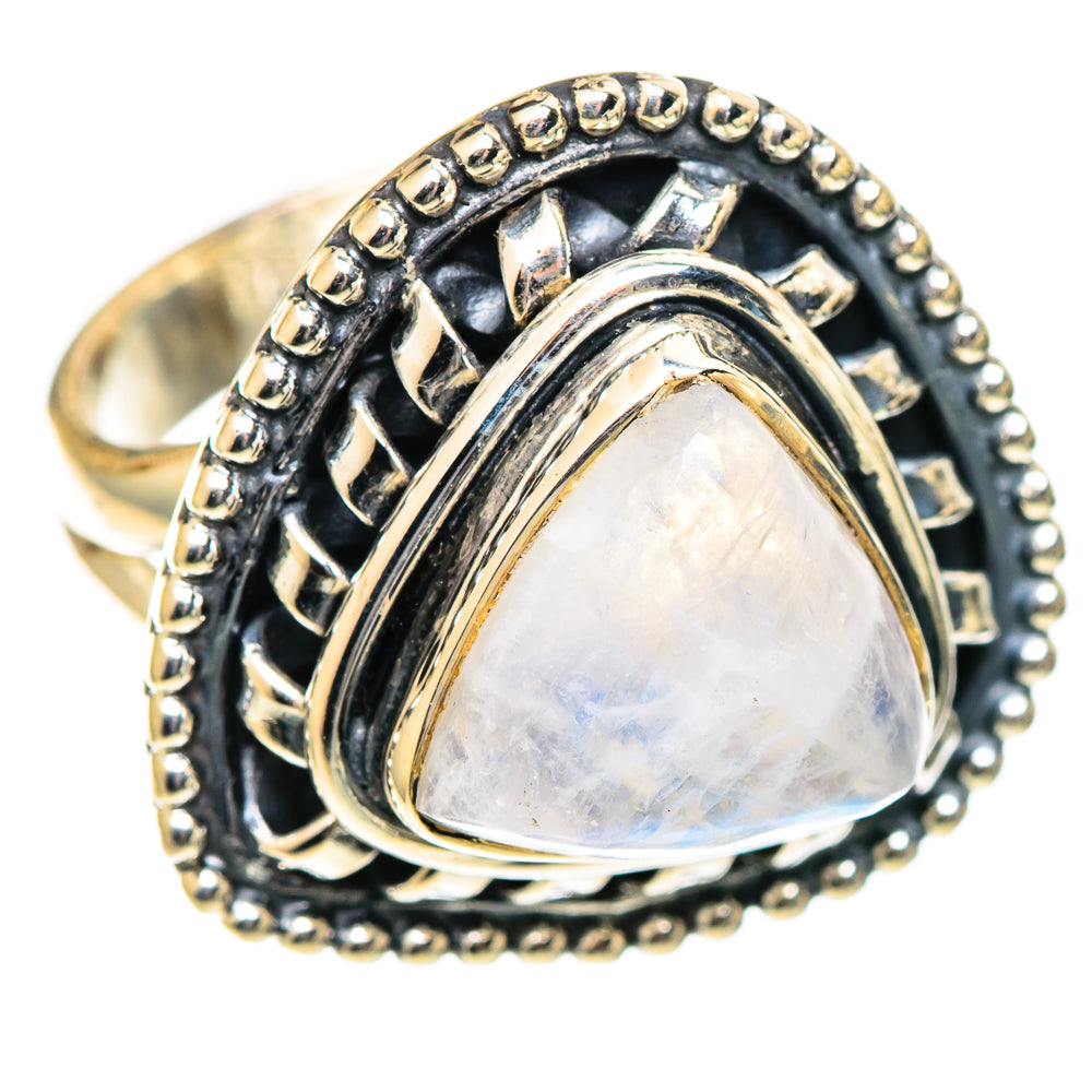 Rainbow Moonstone Rings handcrafted by Ana Silver Co - RING108060 - Photo 2