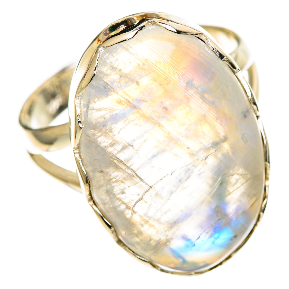 Rainbow Moonstone Rings handcrafted by Ana Silver Co - RING108061 - Photo 2