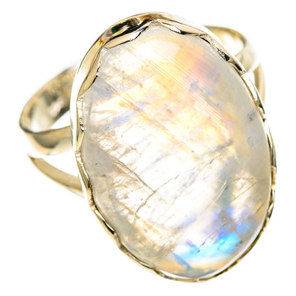 Rainbow Moonstone Rings handcrafted by Ana Silver Co - RING108061 - Photo 2