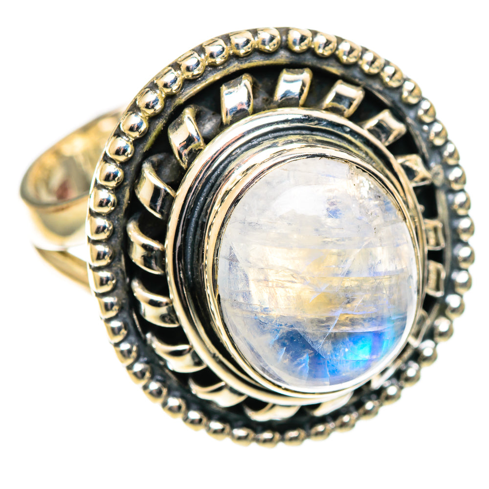 Rainbow Moonstone Rings handcrafted by Ana Silver Co - RING108062 - Photo 2