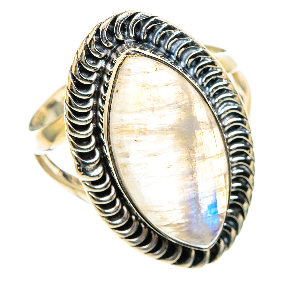 Rainbow Moonstone Rings handcrafted by Ana Silver Co - RING108063 - Photo 2