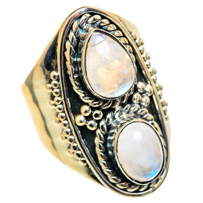 Rainbow Moonstone Rings handcrafted by Ana Silver Co - RING108064 - Photo 2