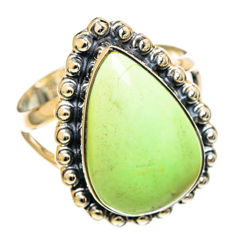 Lemon Chrysoprase Rings handcrafted by Ana Silver Co - RING108080 - Photo 2