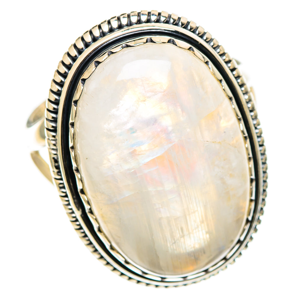 Rainbow Moonstone Rings handcrafted by Ana Silver Co - RING108097 - Photo 2