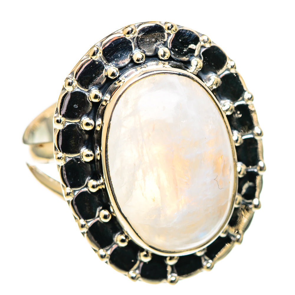 Rainbow Moonstone Rings handcrafted by Ana Silver Co - RING108099 - Photo 2