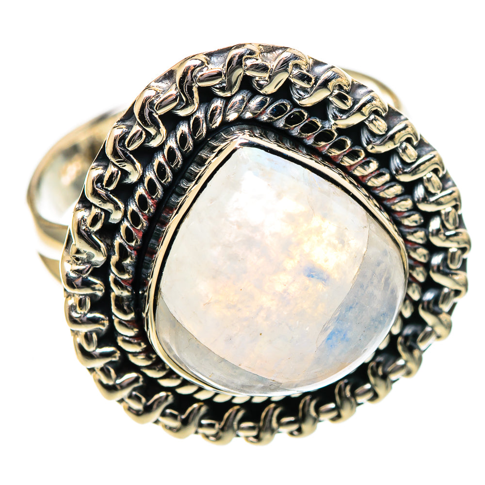 Rainbow Moonstone Rings handcrafted by Ana Silver Co - RING108100 - Photo 2