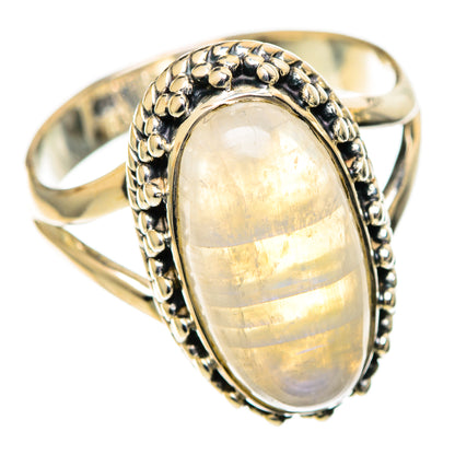 Rainbow Moonstone Rings handcrafted by Ana Silver Co - RING108101 - Photo 2