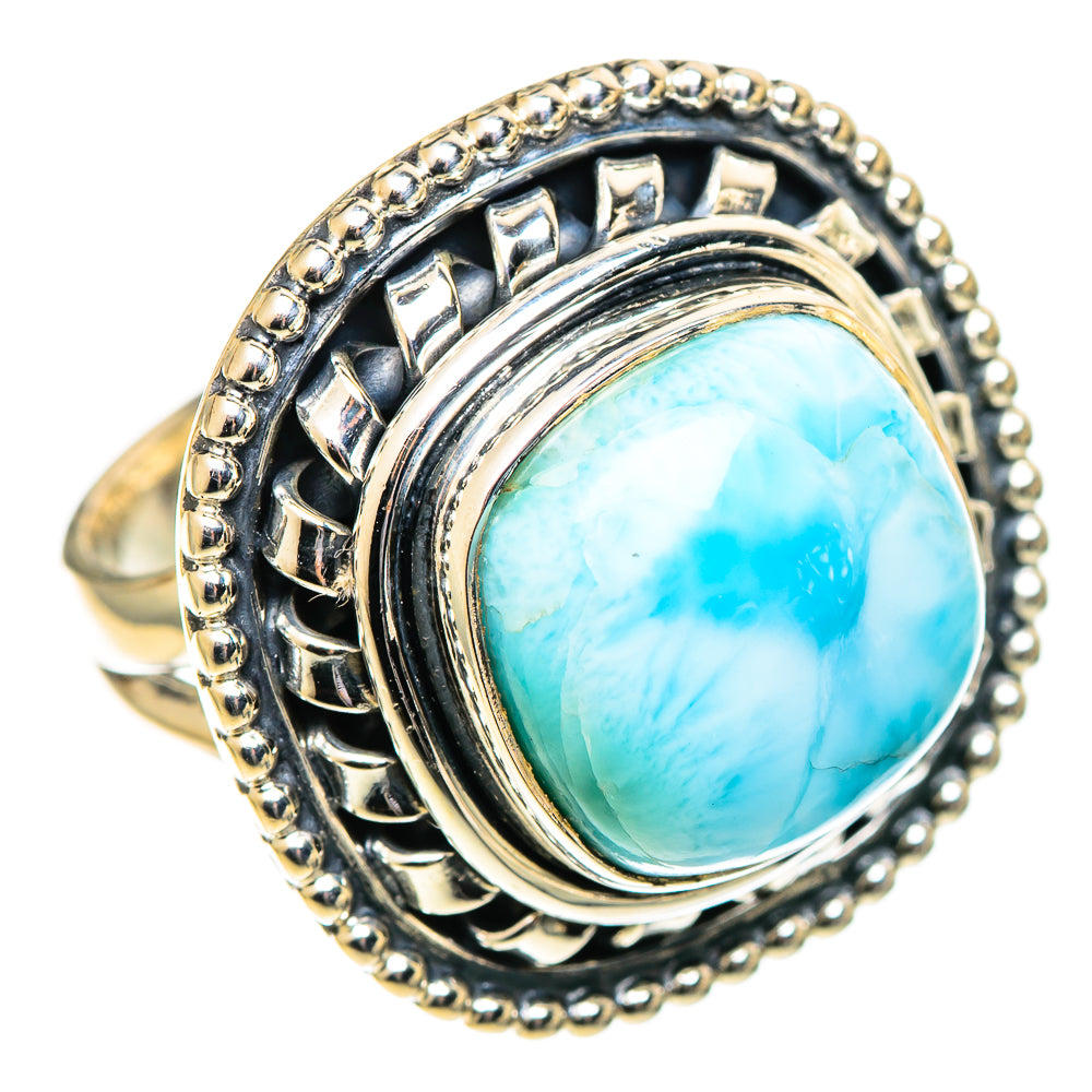 Larimar Rings handcrafted by Ana Silver Co - RING108113 - Photo 2