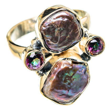 Titanium Mother Of Pearl Rings handcrafted by Ana Silver Co - RING108126 - Photo 2