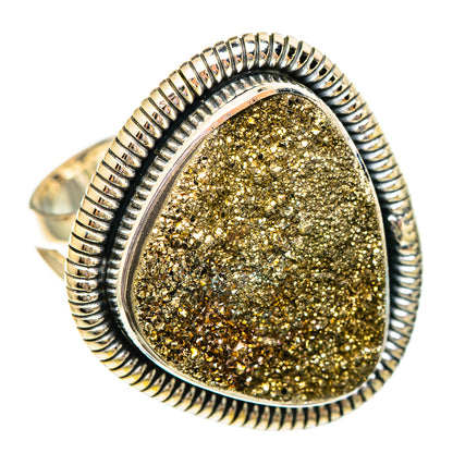 Spectro Pyrite Druzy Rings handcrafted by Ana Silver Co - RING108130 - Photo 2